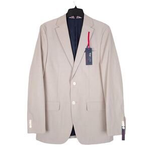 Tommy Hilfiger Men's Modern-Fit Flex Stretch Chambray Suit Jacket Tan 38L NWT